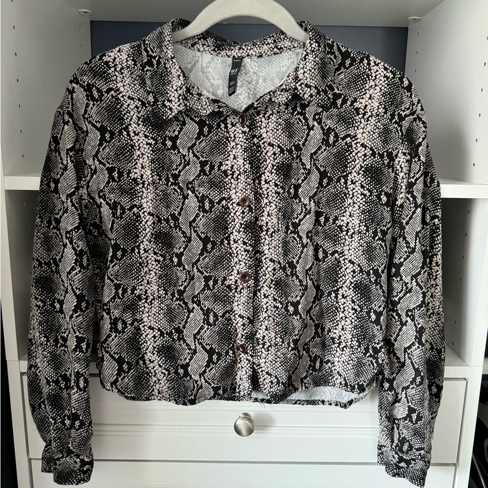 Zara snake print cropped blouse